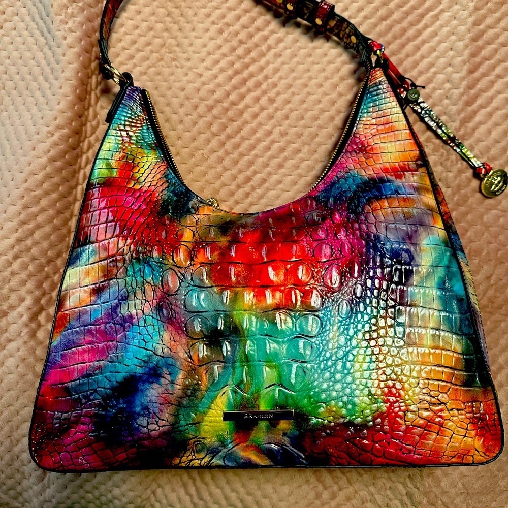 Brahmin Vibrant Croc-Embossed Shoulder Bag